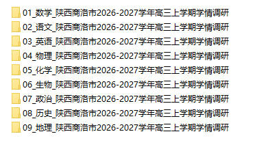 陕西商洛市2026-2027学年高三上学期学情调研 - 学子资料社 - 1 陕西商洛市2026-2027学年高三上学期学情调研 - 学子资料社 - 1